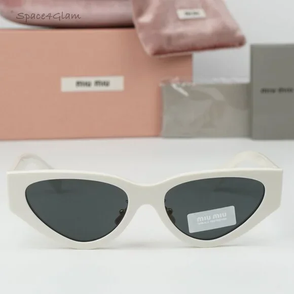 BRAND NEW Miu Miu MU03ZS 1425S0 White Dark Gray Cat Eye  display picture 2